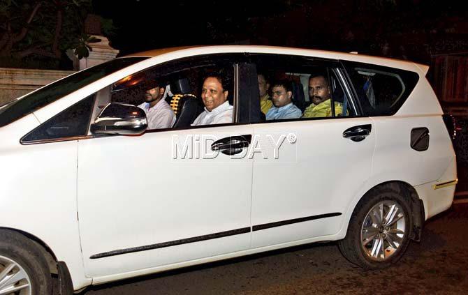 Mumbai president Ashish Shelar, seen leaving Union minister Piyush Goyal
