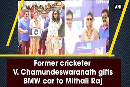 Mithali Raj gifted a BMW car by businessman V. Chamundeswaranath