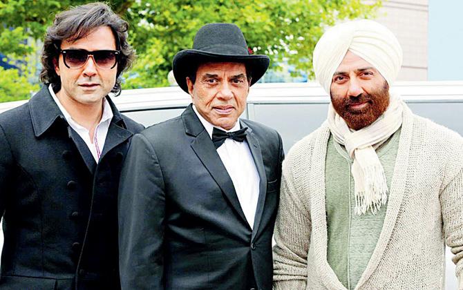 Bobby Deol, Dharmendra and Sunny Deol
