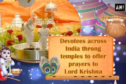 Devotees across India throng temples to offer prayers to Lord Krishna