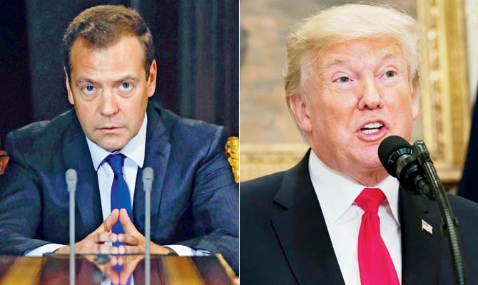 Russian PM Dmitry Medvedev and POTUS Donald Trump