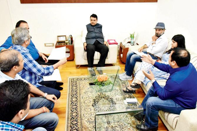 Chief Minister Devendra Fadnavis with film and TV producers