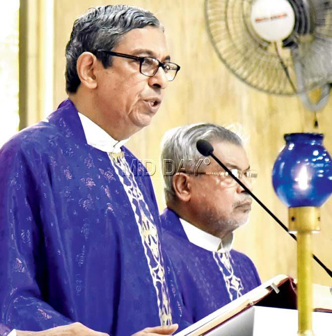 Father F Mascarenhas at the funeral