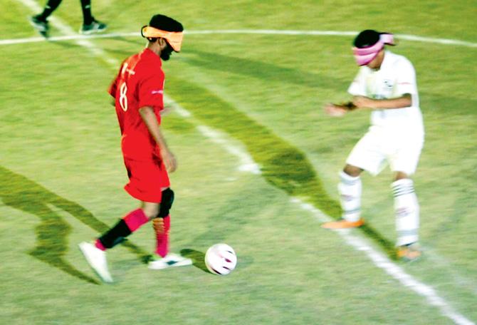 Visually impaired footballers from Kerala and Dehradun in the finals of IBFF Tournament