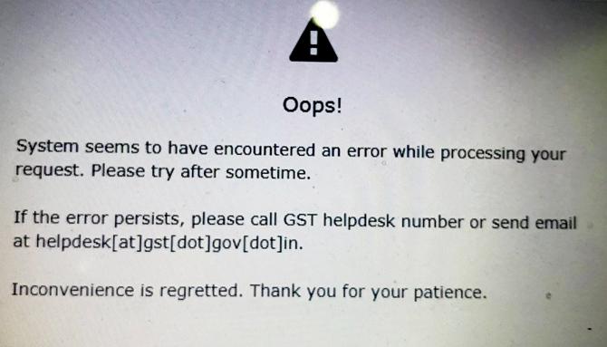 The error message that greeted traders on Saturday. Pic/Twitter
