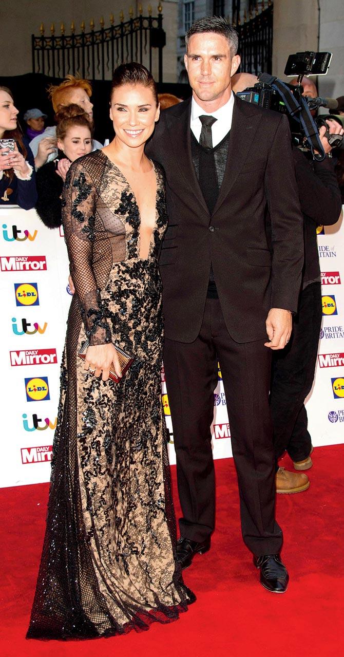 Kevin Pietersen and Jessica Taylor. PIC/Getty Images