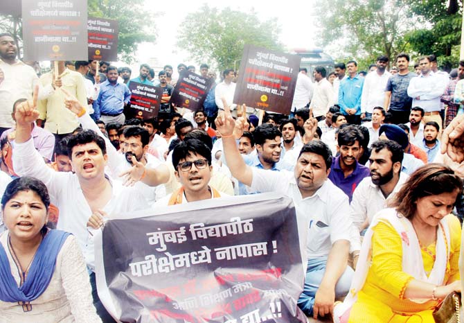 A protest at Mumbai University