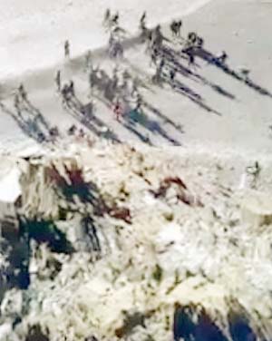 A video grab of Indian and Chinese soldiers clashing in Ladakh on August 15