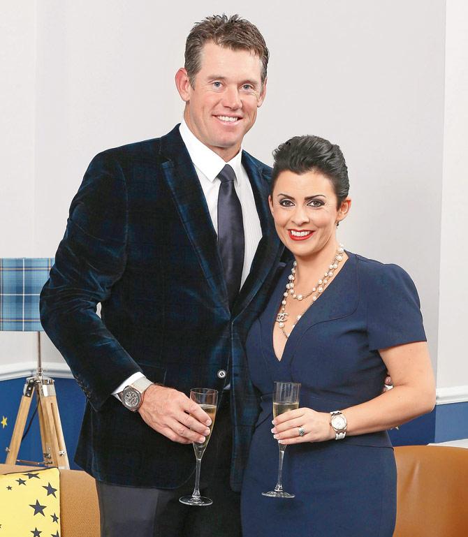 Westwood and Laurae ahead of the 2014 Ryder Cup Team Gala Dinner in Scotland