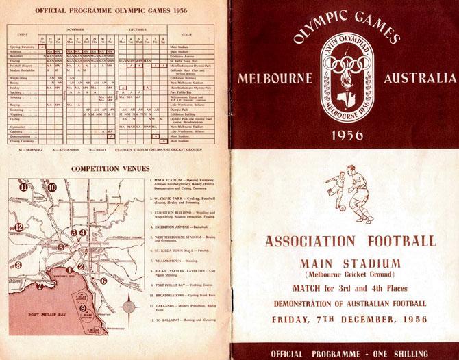 Brochure of the football event at the 1956 Melbourne Olympics