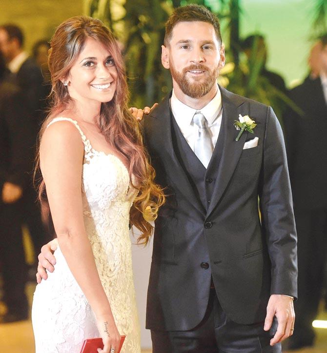 Lionel Messi with wife Antonella Roccuzzo