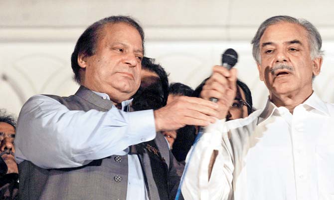 Nawaz and Shehbaz Sharif. Pic/AFP