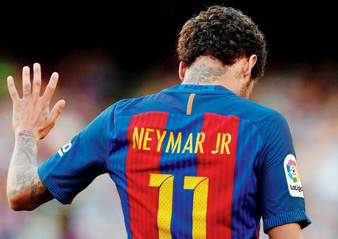 In his three seasons at Camp Nou, Neymar helped Barca win La Liga twice, the Champions League once, the Copa del Rey on three occasions and the FIFA Club World Cup. Pic/AFP
