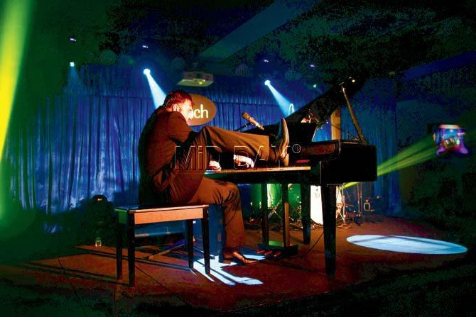 Nico Brina plays the piano with his feet. Pic/Atul Kamble