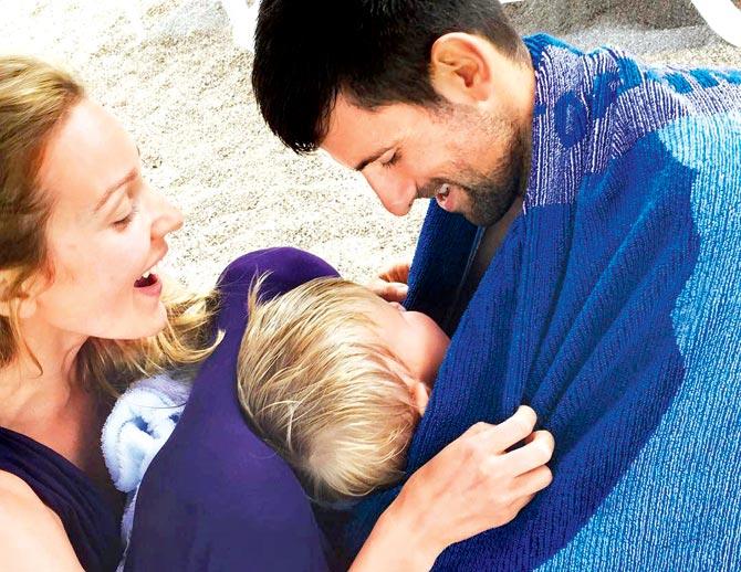 Novak Djokovic with family 
