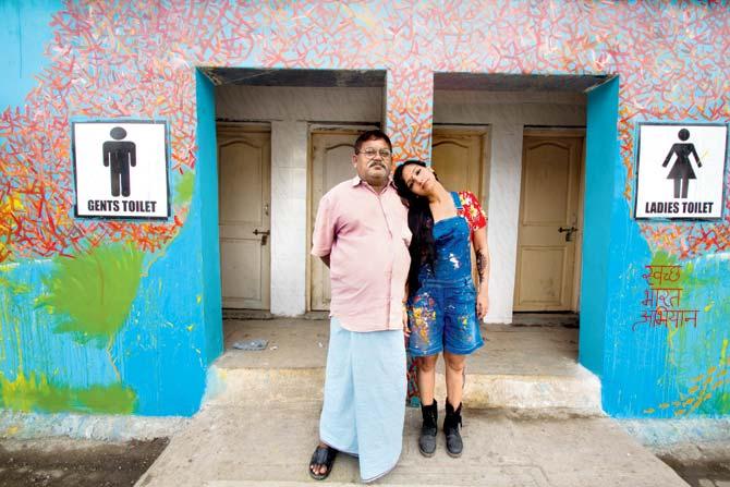 Artist Shanaya Tata with a local - known as 