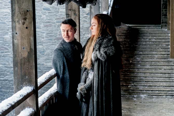 Petyr Baelish and Sansa Stark in a still from GoT Season 7