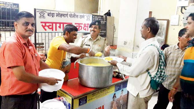 The Railway police also served food