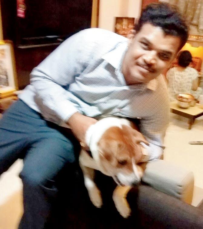 Uday Raul with his pet