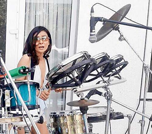 Rinaa Shah on the drums