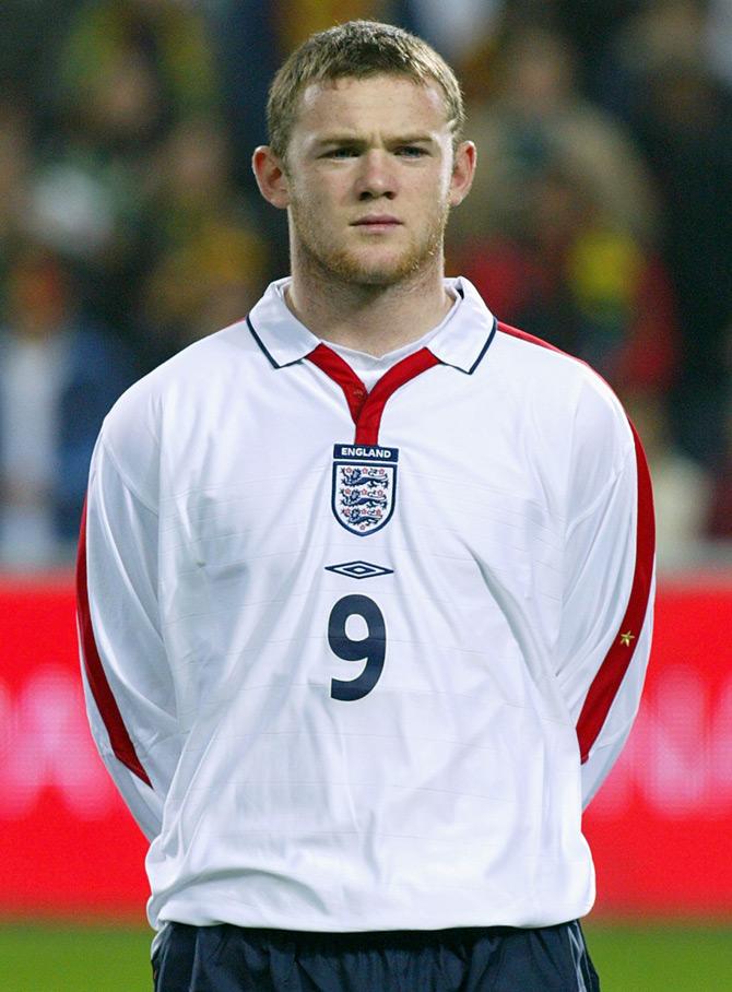 This file photo taken on February 17, 2004 shows England player Wayne Rooney is seen before the friendly match against Portugal in Faro 17 February 2004. AFP PHOTO Adrian DENNIS England