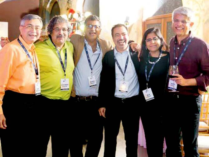 (From l to r) Sid Khanna, Jairaj Purandare, Munesh Khanna, Bobby Parikh, Bela Parikh and Ashok Wadhwa