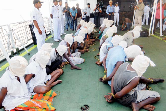 The Somali pirates were arrested near the Lakshadweep Islands in January 2011