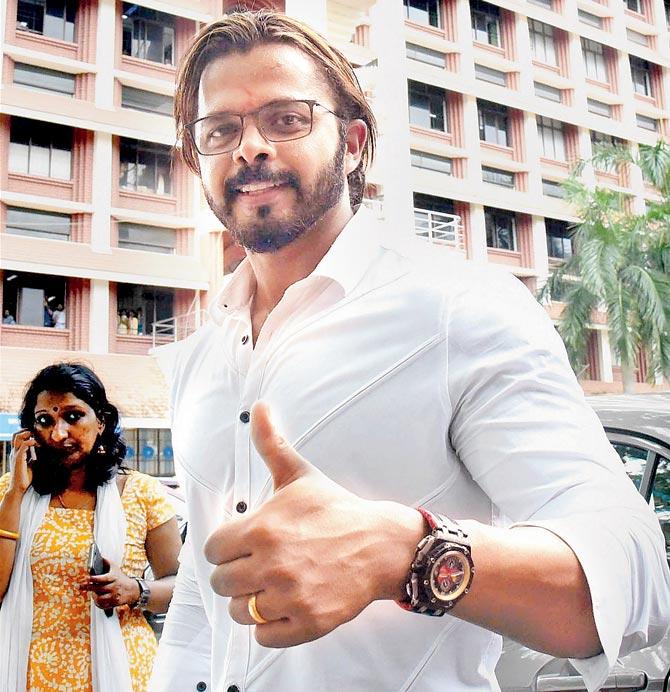 S Sreesanth at the Kerala High Court in Kochi yesterday. PIC/PTI
