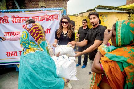 Urvashi Rautela lends a helping hand in flood-affected areas in Uttarakhand
