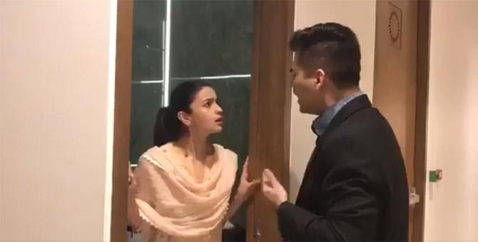 Watch Video: Alia Bhatt and Karan Johar's banter on 'Toilet' is too funny