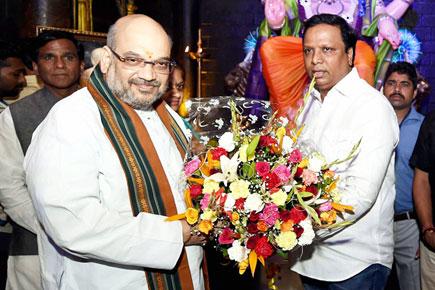 BJP president Amit Shah visits 'Lalbaugcha Raja' in Mumbai