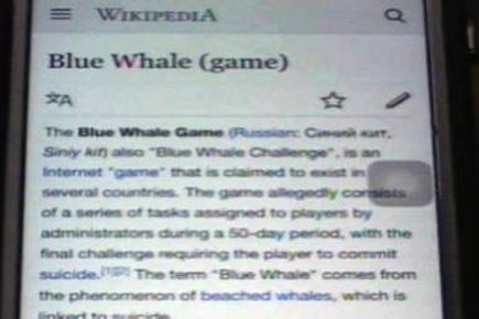 Class-7 student allegedly attempts suicide while playing 'Blue Whale Game'