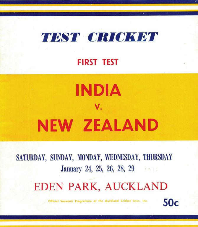 Official programme for the 1975-76 India vs NZ Test at Auckland