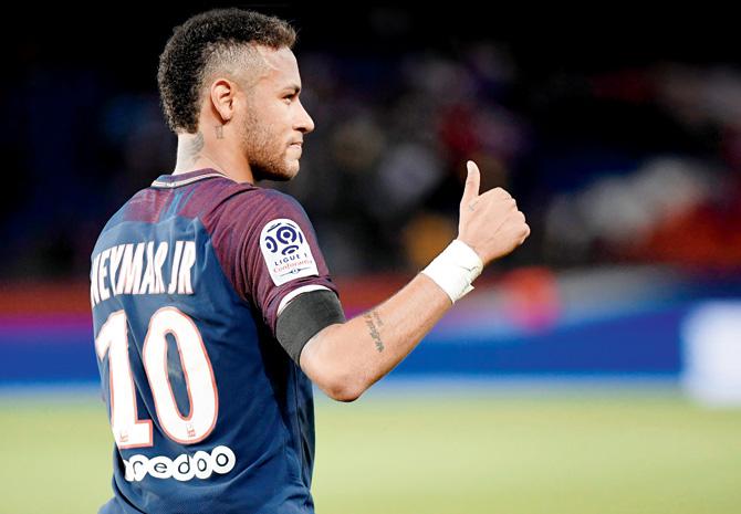 Neymar during his PSG debut at home on  Sunday. Pic/AFP