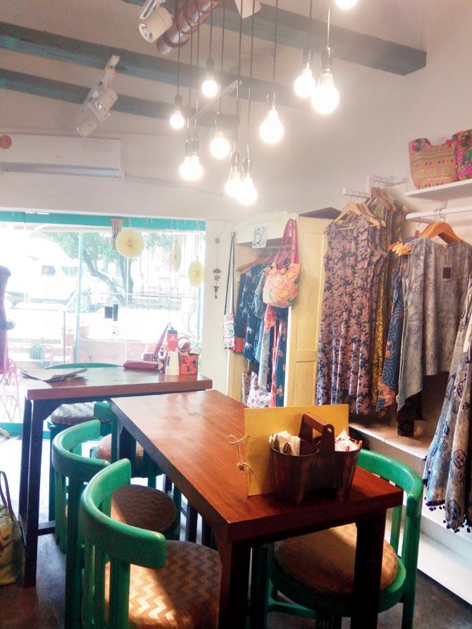 The boutique-cum-cafe opened two months ago after casual acquaintances Arpita Paliwal and Srinjini Ravat decided to bring together their dreams