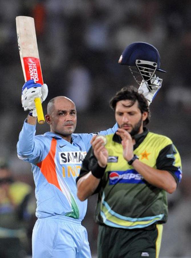 Virender Sehwag and Shahid Afridi