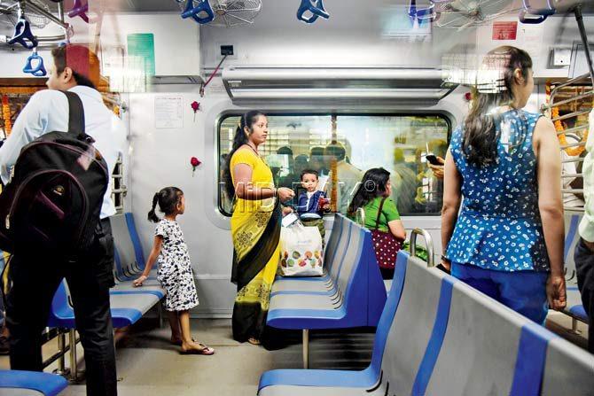 Since the train has walkthrough compartments, there is no barrier to keep men out of the women