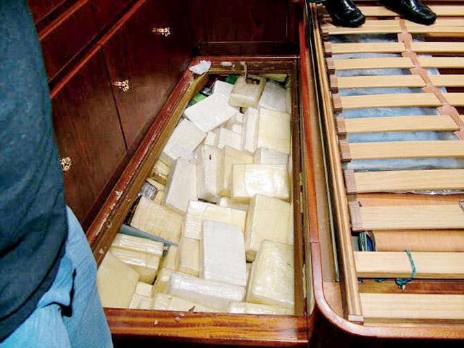 The cocaine was divided into 1 kg blocks. Representation pic/afp
