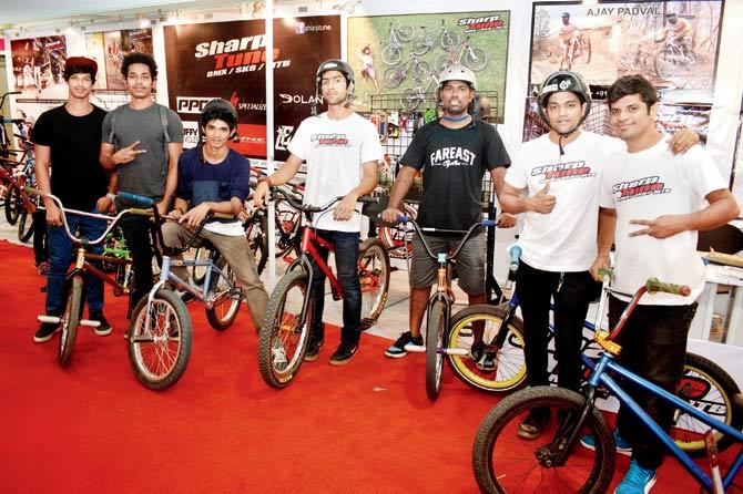 The Sharptune crew at the Cycling Festival of India, held last weekend at Nehru Centre, Worli. Pics/Ashish Raje