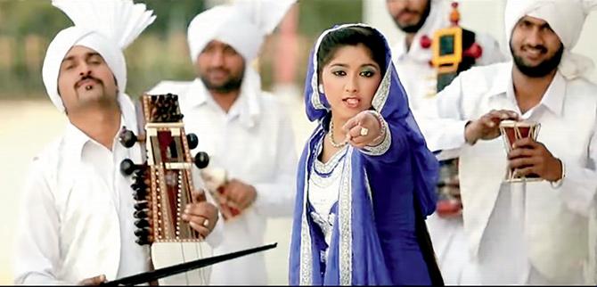 A still from her hit song, Fan Baba Sahib Di