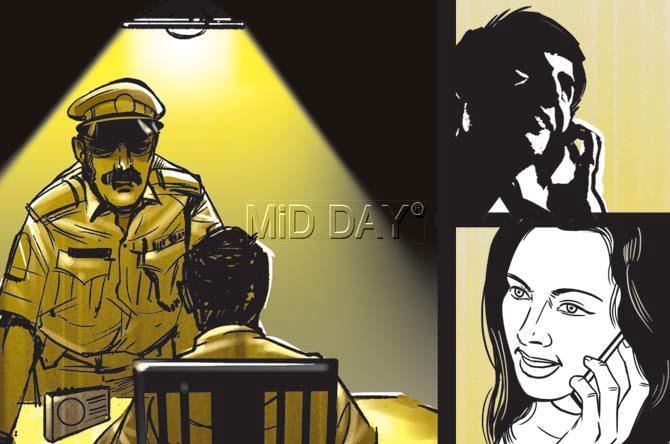 Harish Kumar Yadav, during his interrogation, tells the police about his affair with alleged Dawood aide Lalit Sharma’s wife Radhika and how Lalit had been warning the two to end it. Illustration/Ravi Jadhav