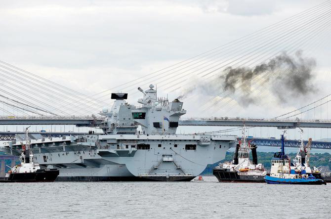 The 65,000-tonne aircraft carrier HMS Queen Elizabeth. pic/afp