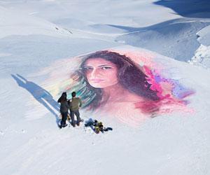 Salman Khan draws a beautiful portrait of Katrina Kaif on a frozen lake