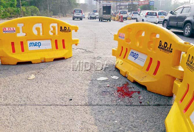The spot in Mulund where the accident happened. Pics/Rajesh Gupta