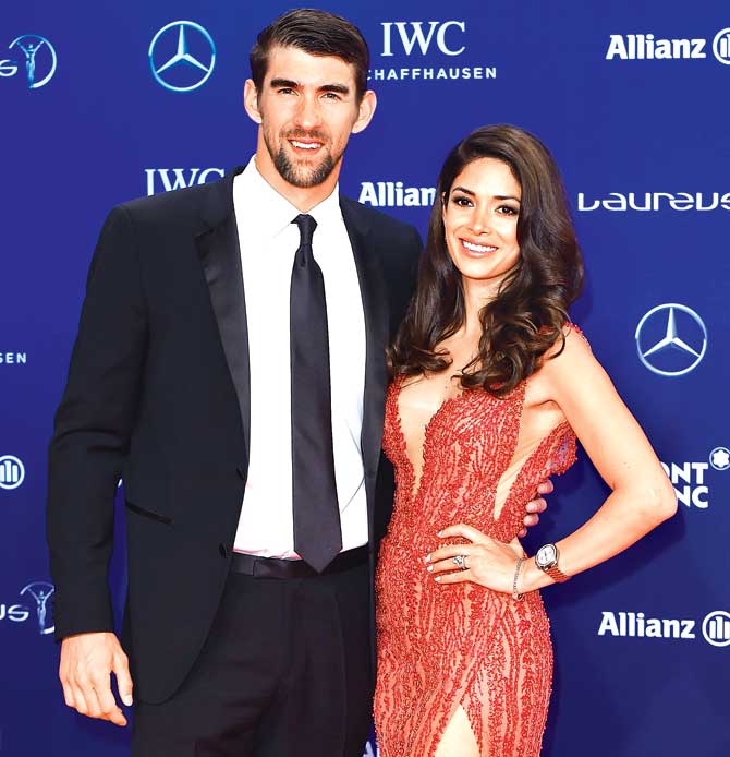 Michael Phelps with wife Nicole Johnson
