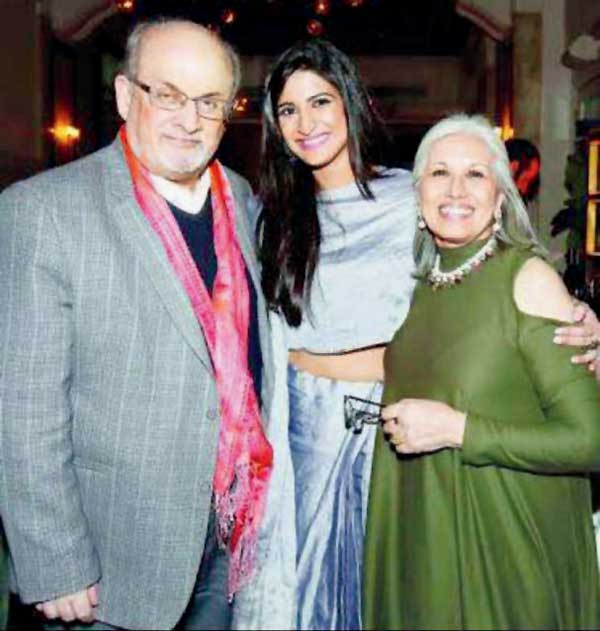 Aahana Kumra with Salman Rushdie. Pic courtesy/Aahana Kumra