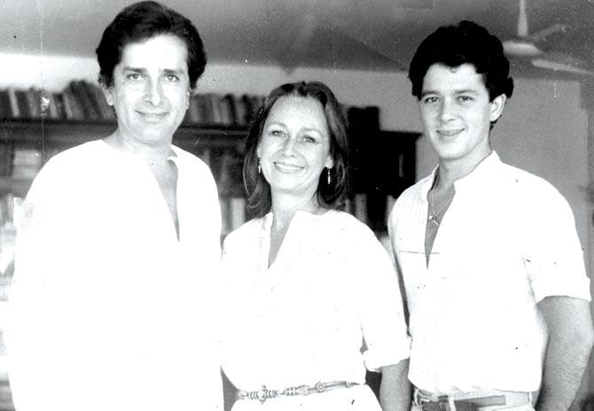 Shashi Kapoor with wife Jennifer Kendal and son Kunal