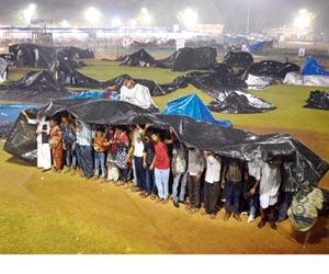 Ambedkar followers caught in washout as Shivaji Park turns into sea of slush