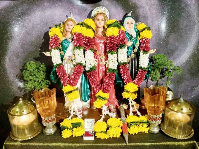 Three Moon Goddess temple at the premises
