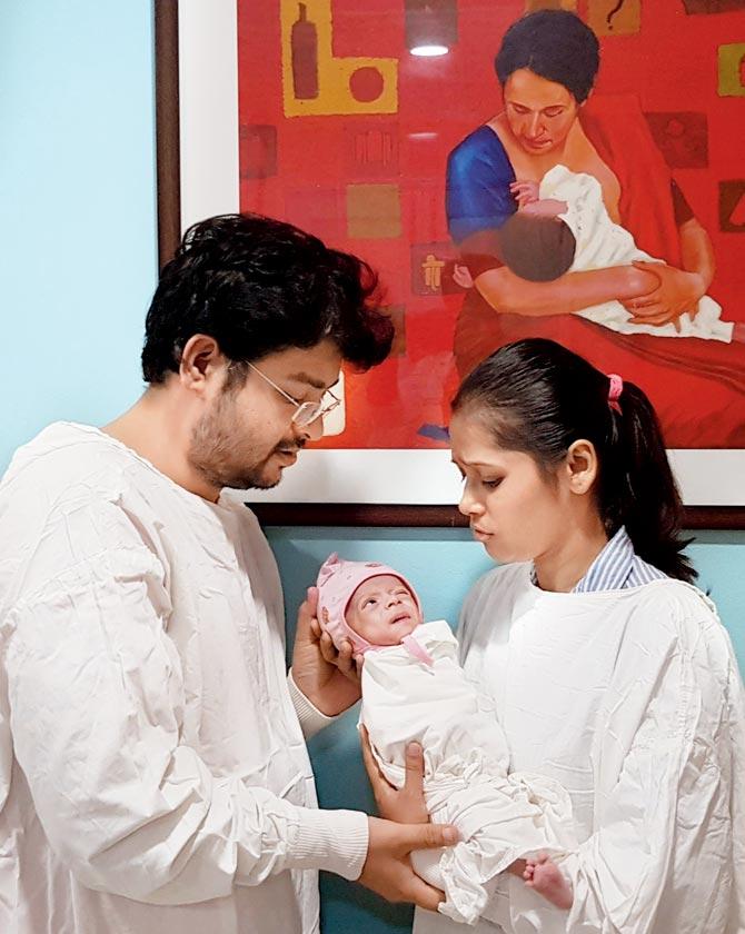 Baby Veer with his parents Punit and Gitanjali Rathod